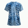 thumbnail image 4 of TOWED22 Scrub Tops Women Short Sleeve Plus Size V-Neck Fun Printed Scrubs Top Medical Nursing Uniforms with Pockets(Blue,M), 4 of 6