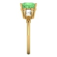 thumbnail image 3 of Three-Stone Engagement Ring for Women - 3ct Simulated Green Diamond in 18K Yellow Gold Promise Ring, 3 of 6