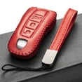thumbnail image 5 of Vitodeco Genuine Leather Smart Key Fob Case Cover Protector with Leather Key Strap Compatible for 2020 - 2025 Porsche Cayenne, Macan, Panamera, 718, 911 (3-Button, Red), 5 of 6