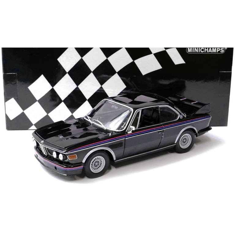Diecast 1973 BMW 3.0 CSL Black with Red and Blue Stripes Limited