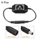 thumbnail image 3 of LED Tira Atenuador Interruptor 12-24V DC PWM Giratoria En Línea Atenuador Controlador con DC Conector Cable para LED Tiras Luces, Negro, Paquete de 4, 3 of 6