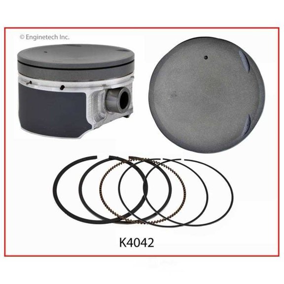 Enginetech K4042(4)STD Engine Piston Kit- With Separate Full Ring Stack