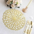 thumbnail image 5 of Efavormart 6 Pack Metallic Gold Laser Cut Hibiscus Flower Cardboard Placemats, 13" Round Disposable Dining Table Mats - 400GSM, 5 of 11