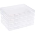 thumbnail image 1 of 4 Pack Grands Conteneurs de Rangement Rectangulaires en Plastique Transparent avec Double Boucles, 1 of 8