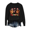 thumbnail image 6 of HOMBOM Womens Christmas Sweatshirts Black Holiday Crewneck Merry Xmas Light Up No Hood Sweatshirt for Adult, 6 of 6