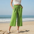 thumbnail image 2 of yillto Capri Pants for Women High Waisted Wide Leg Casual Lounge Pant Summer Capris with Pockets, 2 of 7