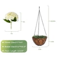 thumbnail image 5 of RosyHaven 2Pack Real Touch Artificial Hanging Flowers for Outdoors with Hanging Basket,Beige Hydrangea Faux Flowers,Fake Hanging Flowers for Front Door Porch Patio Garden Room Decor, 5 of 10