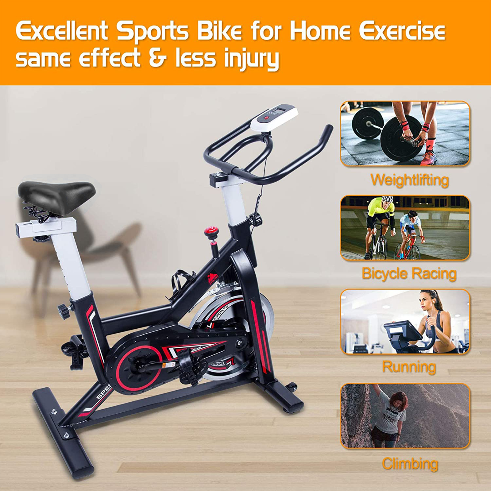 SKONYON Exercise Bike Stationary Indoor Cycling Bike Heavy Duty Flywheel Bicycle for Home Cardio Workout - image 3 of 9