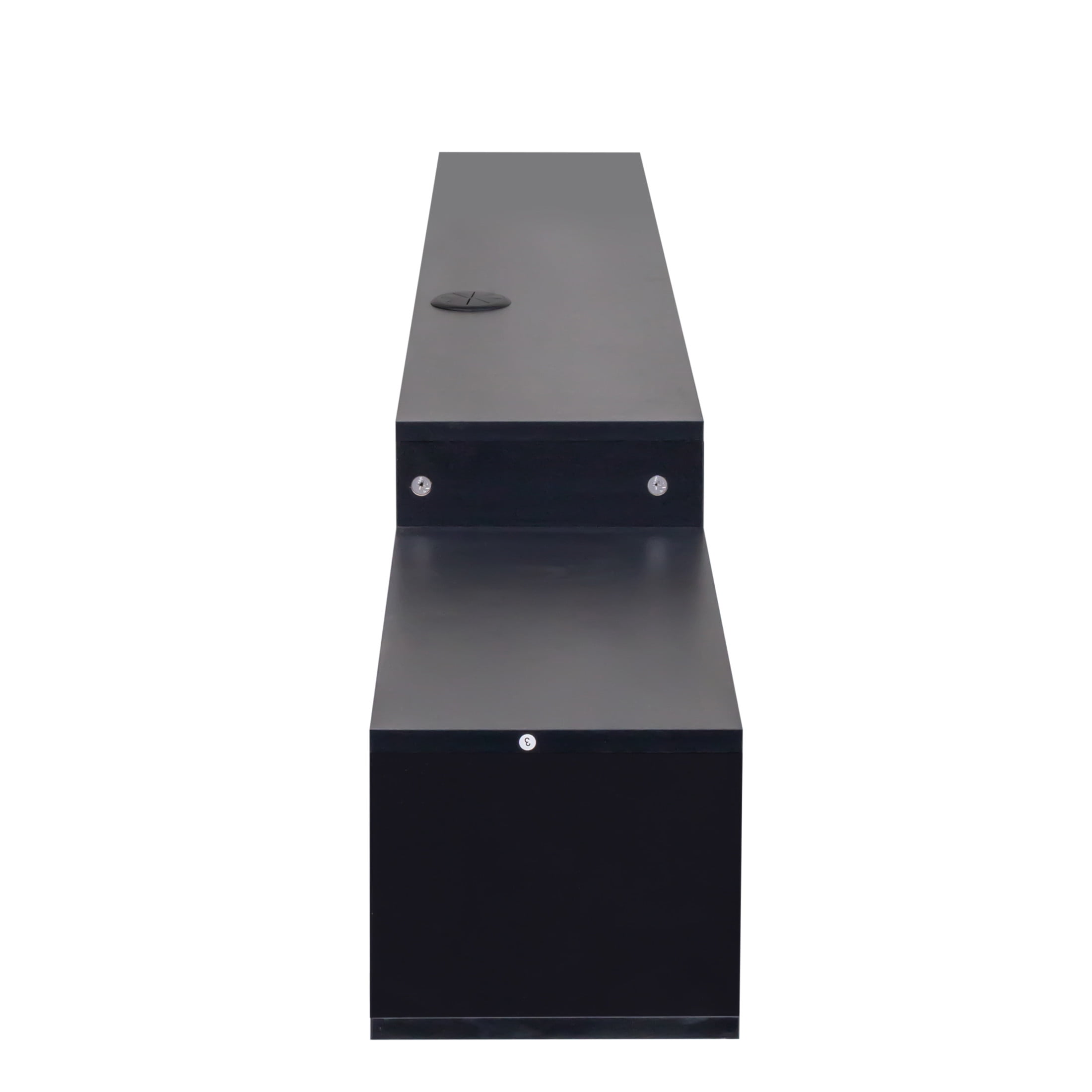 Noble House Brynn 65.35" Floating TV Stand, 20-Color LED with Remote, Charging Station, Wall-Mounted Shelf, Black