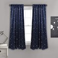thumbnail image 1 of Lush Decor, Set de Rideaux Occultants Bleu Marine Assombrissement de la Pièce, Économe en Énergie (Paire), 63" x 52 L, 1 of 3