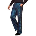 thumbnail image 4 of INSPIRE CHIC Sequins Pants for Men's Metallic Wide Leg Glitter Bell Bottom Flared Pants 38 Green, 4 of 6