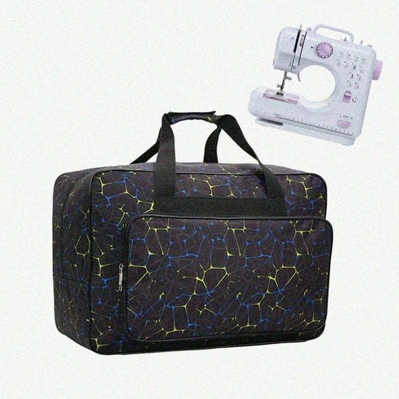 StitchGuard Sewing Tote: Padded Nylon Carry Bag with Pockets & Handles, Fits Most Standard Machines (Janome Black)