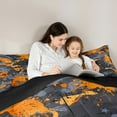 thumbnail image 5 of Manfei Kids Orange Camouflage Twin Bedding Sets 7-Piece, Aesthetic Watercolor Bedding Comforter Set, Fashion Artwork Splatter Reversible Sheet Sets, Ultra Soft Bedroom Decor, 5 of 8