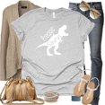 thumbnail image 3 of Preggosaurus Unisex Crew Neck, Pregnancy Announcement Shirt, Surprise Pregnancy Announcement (Gray, 3X Large), 3 of 7