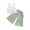 Green, variant on Girls Summer Two Piece Sets Cropped Lace Tank Tops Ruffle Hem Culotte Pants Outfits for Beach Travel Blue 5Y
