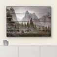 thumbnail image 3 of HFDF Rustic Mountain Scenery on a Wooden Background Canvas Art Home Art 24x20inch Framed, 3 of 5