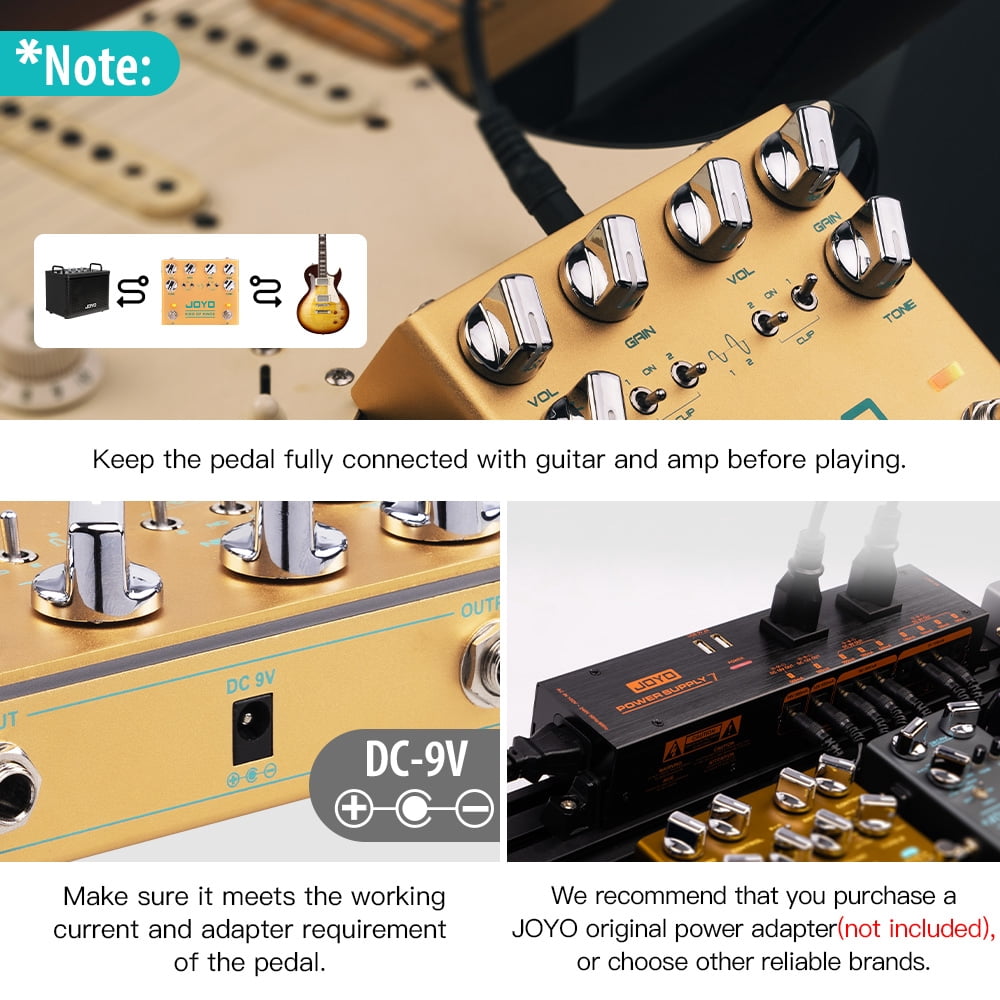 JOYO R-20 Crunch Overdrive Distortion Guitar Pedal Independent Clipping For Electric Guitar