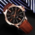 thumbnail image 3 of Mirar Moda de negocios Relojes para hombres Reloj de cuarzo Reloj de pulsera con banda de cuero Relojes de vestir 1 1, 3 of 5