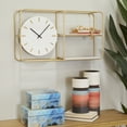 thumbnail image 2 of DecMode 27" x 15" Gold Metal 2 Shelf Wall Clock, 2 of 8