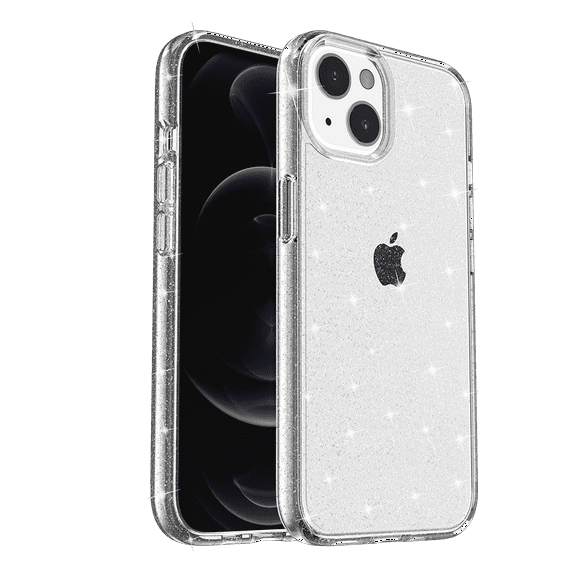 For iPhone 15 Glitter Ultra Thick 3mm Transparent Hybrid Case Cover - Clear