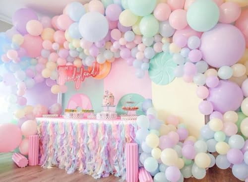 Pastel Rainbow Balloon Arch Kit, 162Pcs Macaron Assorted Colorful Party Balloon Garland Kit for Baby Shower, Wedding, Engagements, Birthday, Gender Reveal, Anniversary, Easter Decorations