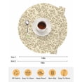 thumbnail image 6 of 15 Inch Round Placemats Set of 6, Beige Spring Floral Non Slip Heat Insulation PP Table Mats, Farmhouse Flowers Elegant Pastoral Washable Place Mats for Kitchen Dining Party Table Decor, 6 of 7
