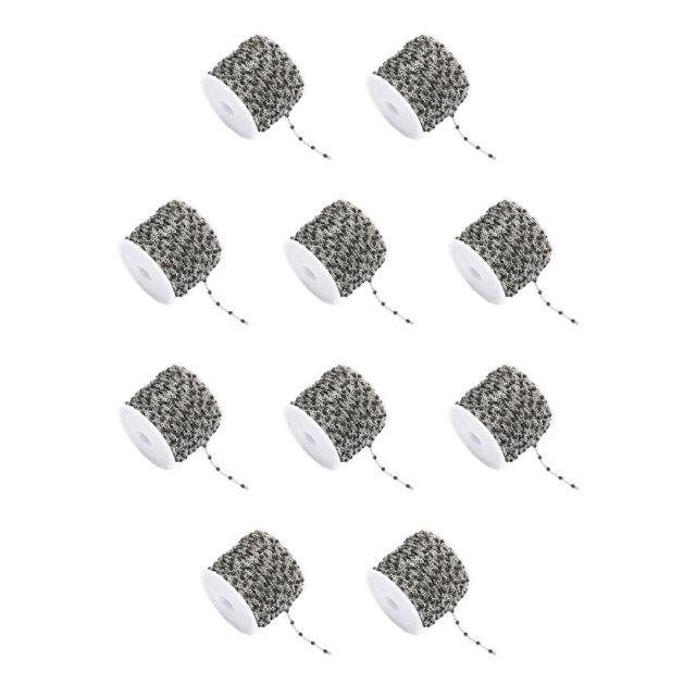 Toystoory Cadena a granel de cuentas de esmalte de colores para fabricación de joyas, acero inoxidable resistente y acero Simple de moda+negro Acero+negro 10Conjunto