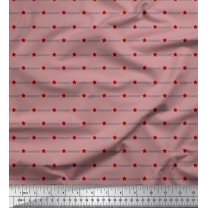 Soimoi Cotton Duck Fabric Stripe & Star Shirting Print Fabric by The Yard 56 Inch Wide
