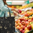 thumbnail image 6 of Solar Eclipse Canvas Tote Bag with Gothic Moon and Star Pattern, Durable Eco-Friendly Reusable Shopping Tote, Lightweight Foldable Handbag for School & Beach, 6 of 7
