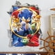 thumbnail image 1 of Vinilos decorativos 3D Sonic para decoración de paredes de habitación infantil, 1 of 5