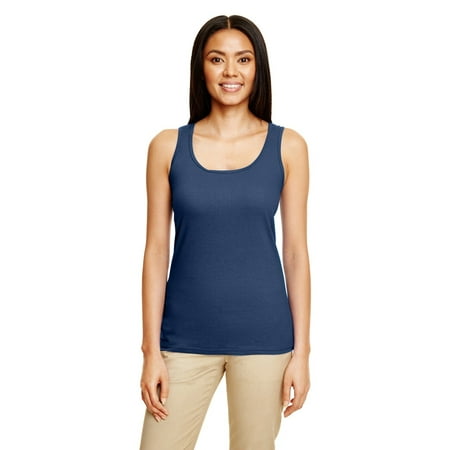 Navy Racerback Tank Top Branded Gildan Ladies Softstyle 45 oz Racerback Tank Top - NAVY - S (Instant Saving 5% & more on min 2) ()