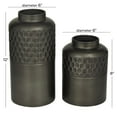 thumbnail image 3 of DecMode 12", 8"H Black Metal Vase, Set of 2, 3 of 7