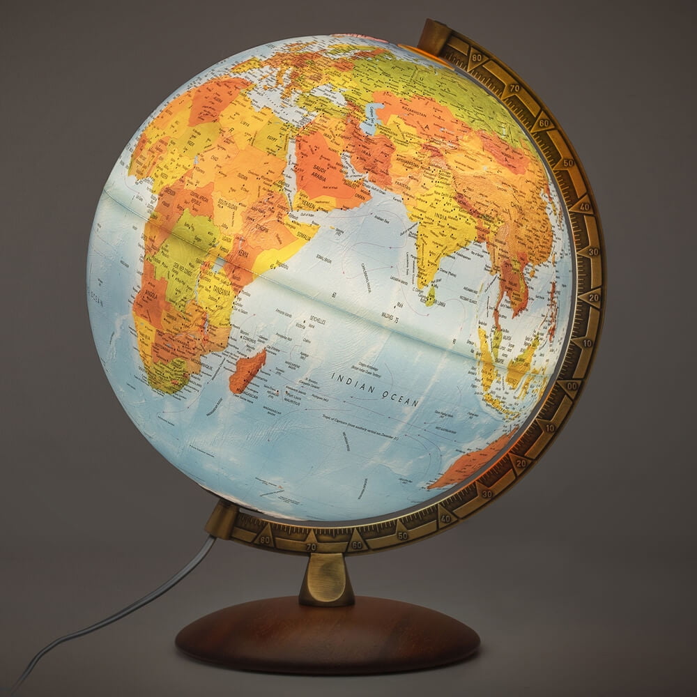Primus Relief Globe, 12inch Diameter, Illuminated, Raised Relief