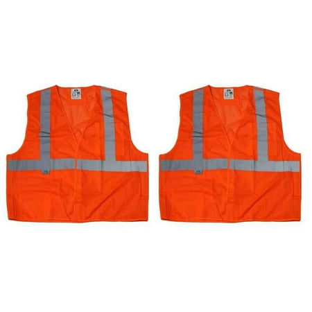 

Orange Reflective Safety Vest - Class 2 Breakaway Hi Vis Vest - Size