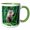 Green/White, variant on 3drose, Brazil, Mato Grosso Do Sul, Bonito. Brown Capuchin Monkey in Tree, 11oz Mug