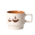 thumbnail image 1 of Tazas de café de cerámica gruesa (1 unidad, capacidad de 10.82 oz), taza a rayas for cafeterías y desayunos en casa., 1 of 6