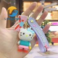 thumbnail image 1 of Llavero Sanrioed Kawaii de Hello Kitty, llavero de coche Cinnamoroll de dibujos animados, colgante, decoración de mochila escolar, regalos para amigos Fivean unisex, 1 of 2