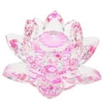 thumbnail image 4 of Crystal Lotus Flower Crafts Paperweights Glass Lotus Model Pink, 4 of 8
