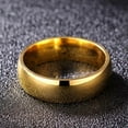thumbnail image 5 of 6mm Titanium Steel Round Cz Couple Rings Men's Women's Gold Plating Band Sz 5-13, 5 of 9