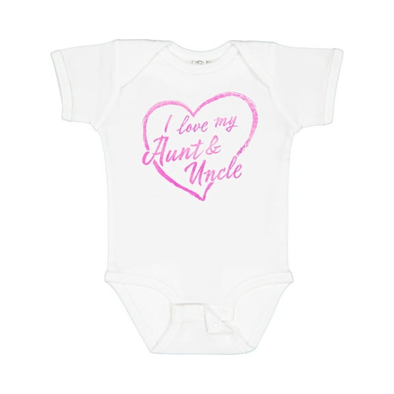 Inktastic I Love My Aunt and Uncle in Pink Chalk Heart Boys or Girls Baby Bodysuit
