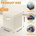 thumbnail image 2 of PinkSheep Collapsible Storage Bins with Lids, Stackable Fabric Cube Storage Organizer Basket Bin with Handles (10.5" x 10.5"), 2 Pack, Beige, 2 of 8