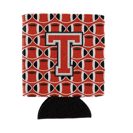 

Carolines Treasures CJ1067-TCC Letter T Football Scarlet and Grey Can or Bottle Hugger Can Hugger multicolor