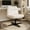 Milky White, variant on Cross Legged Office Chair, Armless Wide Seat Ergonomic Home Office Desk Chair No Wheels Swivel Home Office Desk Computer Chair for Vanity Home Office Bedroom, Milky White