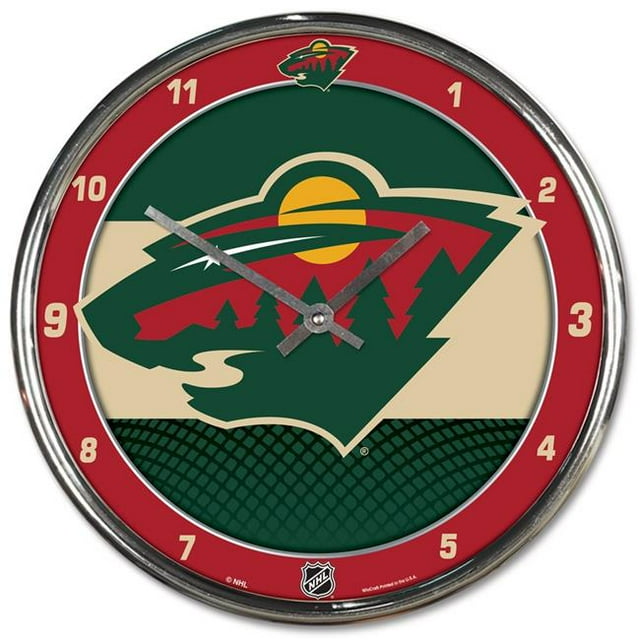 NHL Minnesota Wild Chrome Clock, 12" x 12"