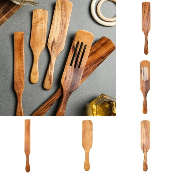 LIMEI Wooden Natural Teak Non-Scratch Cooking Utensil Set, 6 pcs