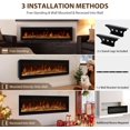 thumbnail image 7 of 72 Inch Electric Fireplace, Wall Recessed & Wall Mounted Fireplace Heater with Remote Control, Adjustable Flame Color, Timer, Touch Screen, 750/1500W, Log & Crystal Decor, 7 of 7