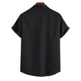 thumbnail image 4 of Patlollav Mens Summer Fashion Short Sleeve Casual Solid Color Button-Up Shirts, 4 of 6