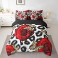 thumbnail image 2 of Feelyou 3D Red Rose Twin Bedding Sets 7-Piece for Women, Romantic Butterfly Animal Bedding Comforter Set, Fashion Rustic Cow Print Reversible Sheet Sets, Super Cozy Room Decor, 2 of 8