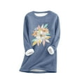 thumbnail image 2 of Ailaofu Womens Long Sleeve O Neck Sweatshirt Casual Warm Winter Pullover Sweatshirt Loose Fit Tops, 2 of 3