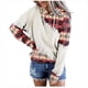 thumbnail image 1 of Moda mujer manga larga otoño camiseta impresión bolsillos con capucha blusa Tops Fridja  bvmnju7857, 1 of 7
